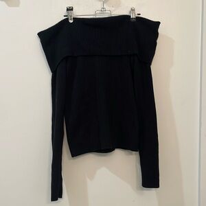 GAP SZ S off-the-shoulder ribbed fold over sweater